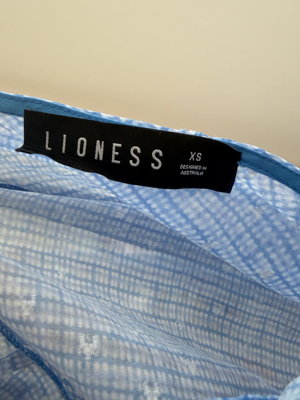 Lioness Carrie Halter Maxi Dress Blue Check Sheer XS - Picture 14 of 14